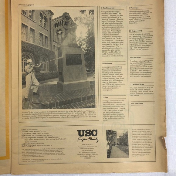 1985 USC Trojan Family Newspaper Published By The University Of Southern Ca - Picture 3 of 3
